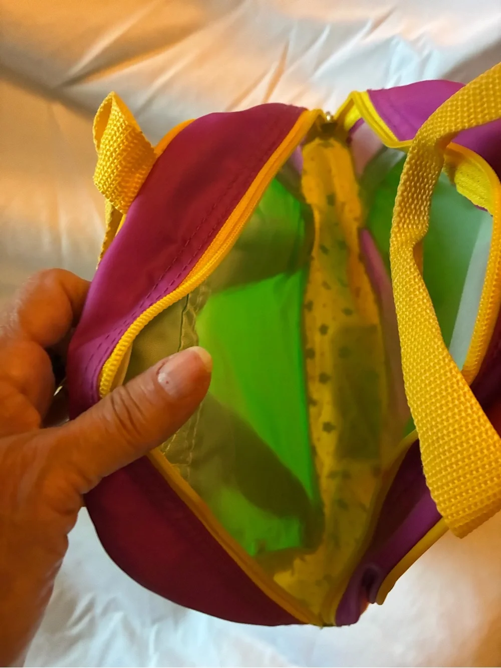 Barneys New York Kids Green Yellow Purple Star Print Backpack